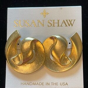 Susan Shaw Gold Statement Earrings Portofino Studs